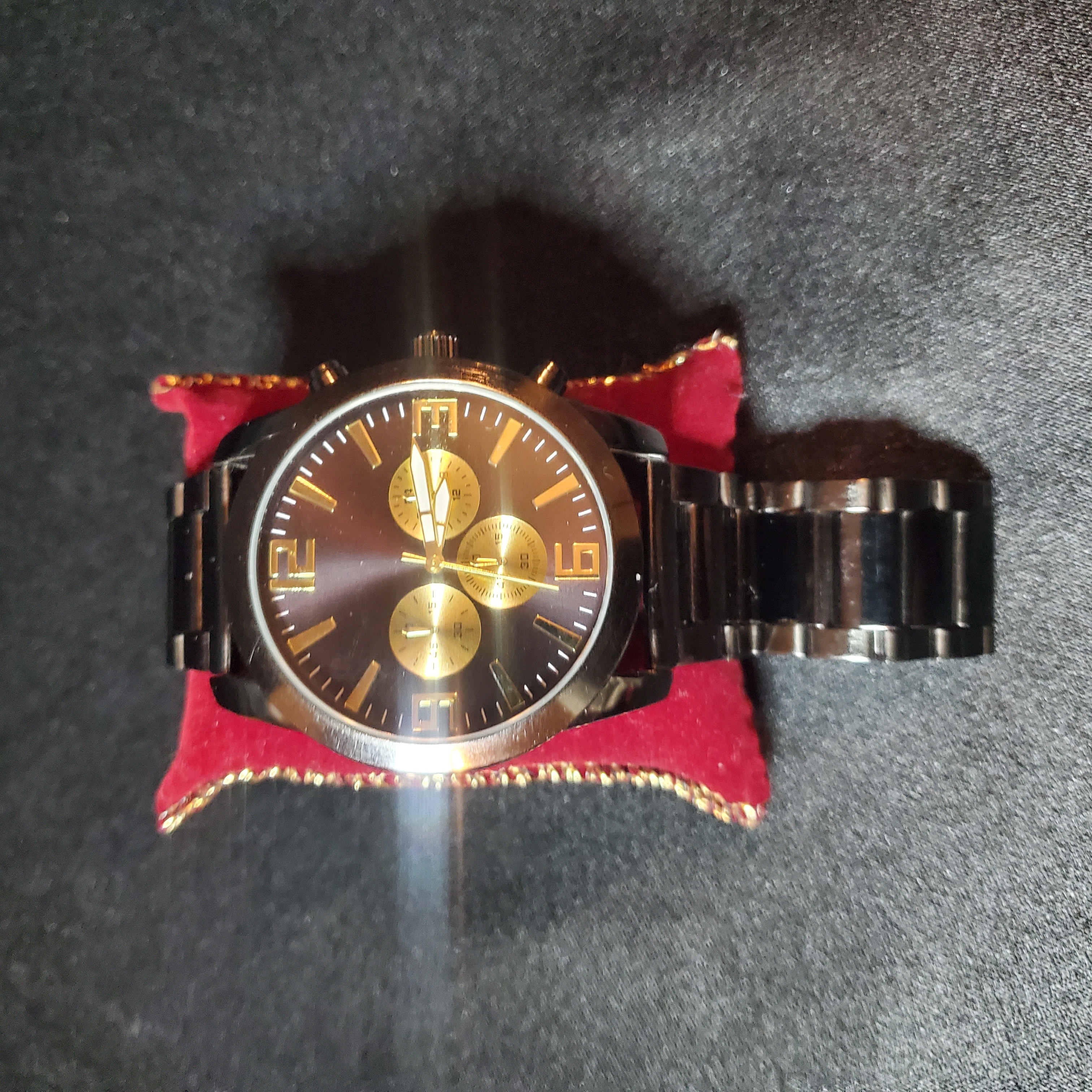 Black And Gold Chronograph Watch
